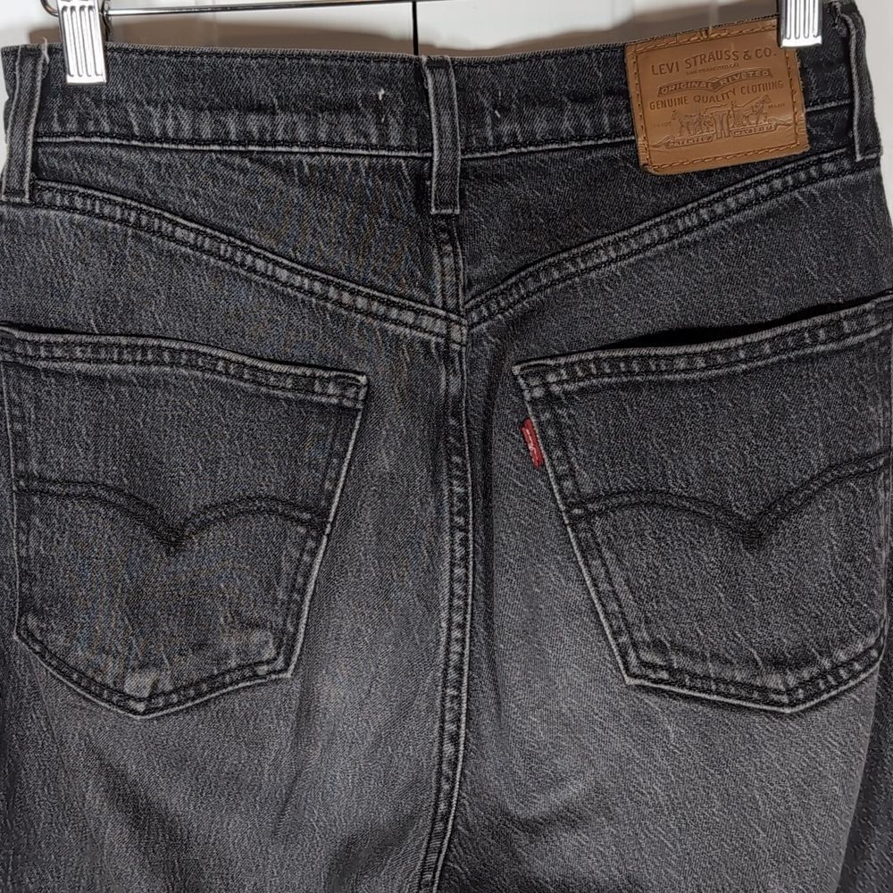Levi's Premium 70s High Flare Jeans Washed Black Denim High Rise Wide Leg Retro - Picture 6 of 9